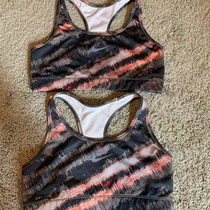 Nike Women's Dri-FIT Sports Bra - Black and Orange 2 pair